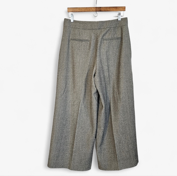 Ann Taylor Menswear Inspired Grey High Rise Wide Leg Cropped Culotte Trousers 8 - Picture 3 of 10